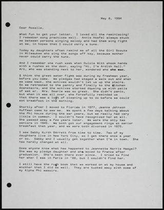 Letters From Alpha Phi's Omicron Chapter Scrapbook, Page 17