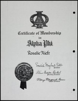 Letters From Alpha Phi's Omicron Chapter Scrapbook, Page 42