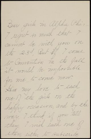 Ella Pardoe Ford to Girls in Alpha Phi Letter, June 14, 1892