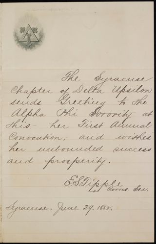 E.S. Tipple to Unknown Letter, June 29, 1882