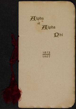 Thirty-Fourth Annual Reunion Banquet: Alpha of Alpha Phi Program, June 7, 1907