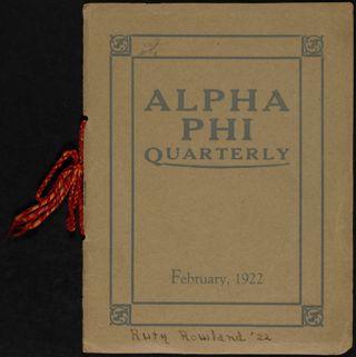 Beta Beta Chapter Installation Banquet Program, February 17, 1922