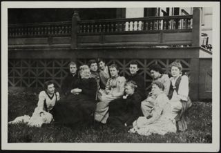 Ten Alpha Chapter Members and Chaperone Photograph, c. 1890s