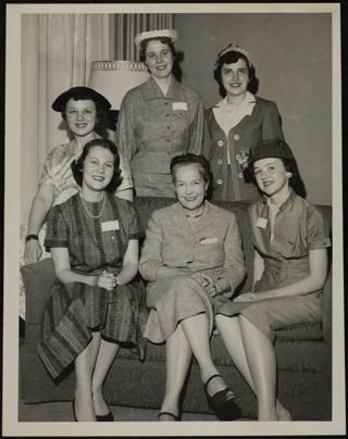 Gamma Sigma New Members Wearing Hats Photograph, June 1958