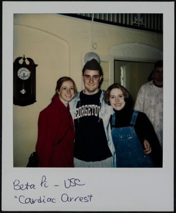 Two Beta Pi Chapter Members and Guest at Cardiac Arrest Event Photograph