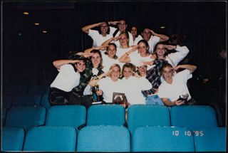 Fourteen Delta Rho Chapter Members at Homecoming Week Photograph, 1995