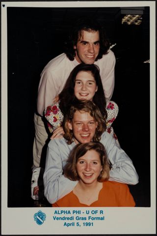 Michelle Muller and Unidentified at Alpha Phi Vendredi Gras Formal Photograph, April 5, 1991