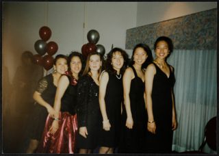 Six Unidentified Zeta Phi Chapter Members at Spring Formal Photograph, 1993