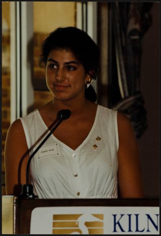 Angela Wells at Theta Phi Installation Photograph, July 29, 1995