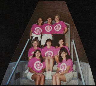Group of Eight Chapter Consultants in Pink T-Shirts Photograph, c. 1990s