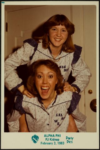 Deanna Allred and Wendy Peterson at a PJ Kidnap Photograph, February 3, 1983
