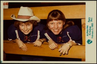 Melissa Goins and Stephanie Roesler at a PJ Kidnap Photograph, February 3, 1983