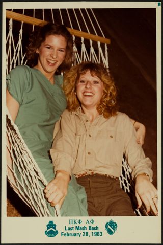 Mary Shanks and Debbie Boley in a Hammock Photograph, February 28, 1983