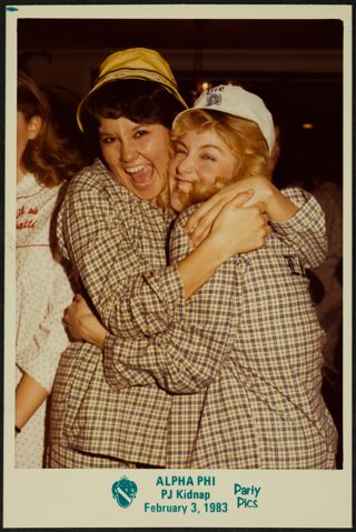 Susan Engles and Kara Younkman at a PJ Kidnap Photograph, February 3, 1983