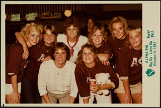 Eight Phi Chapter Big and Little Sisters Photograph, October 5, 1983