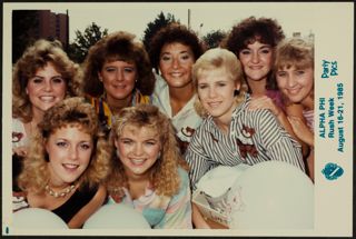 Eight Phis at Bid Day Photograph, August 16-21, 1985
