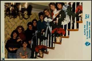 Nine Phis at In House Christmas Party Photograph, December 5, 1985