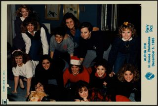 Human Pyramid at Christmas Party Photograph, December 5, 1985