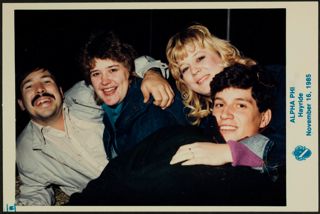 Elizabeth Sandstrom, Teresa Lupe, and Dates on a Hayride Photograph, November 16, 1985