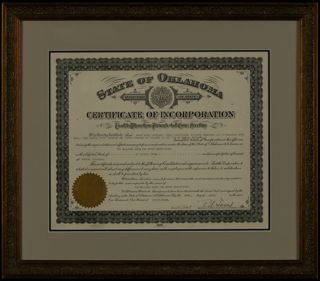 Certificate of Incorporation, April 25, 1923