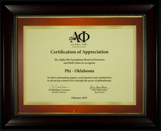 Certificate of Appreciation, February 2015