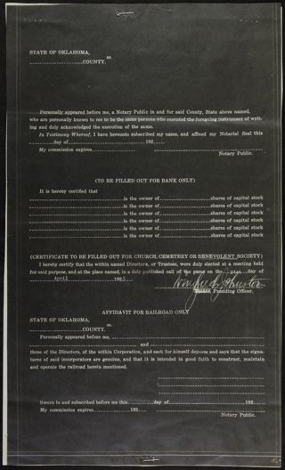 Articles of Incorporation of Oklahoma Alpha Phi House Association, April 25, 1923