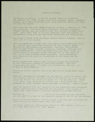 Executive Council, February 26, 1989