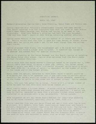 Executive Council, April 22, 1989