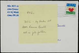 Mr. M. T. Linton to Mrs. Laura Bockman Bealle Envelope, March 15, 1994