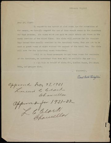 Orrel Belle Claflen to Dr. Clark Letter, February 26, 1931