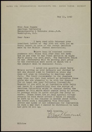 Eileen K. Kimmich to Jane Letter, May 11, 1940