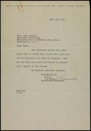 Eileen K. Kimmich to Jane Letter, May 22, 1940