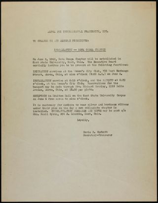 Doris R. Corbett to Collegiate and Alumnae Presidents, June 5, 1948