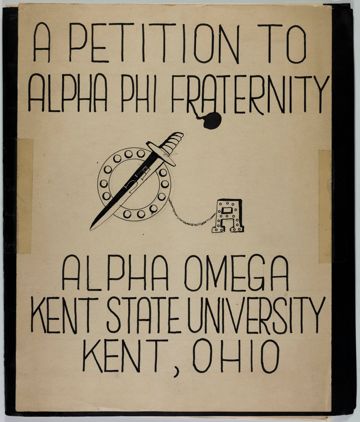 Alpha Omega Petition to Alpha Phi Fraternity Scrapbook, 1948