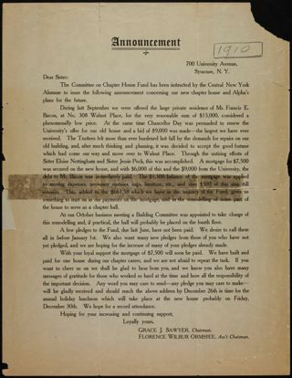 Announcement 1, 1910