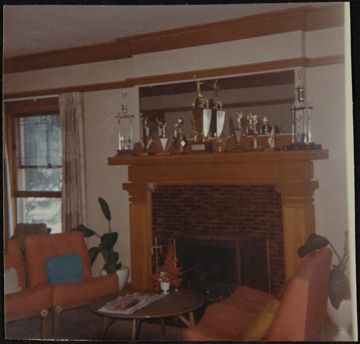 Delta Gamma Chapter House Fireplace with Trophies Photograph