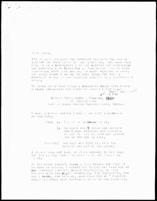 Mabel Cooper Lamb to Doris Letter, c. 1960