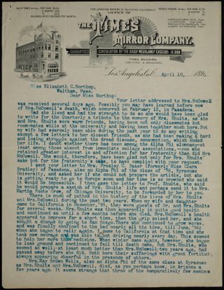 Hugh McDowell to Miss Northup Letter, April 10, 1896