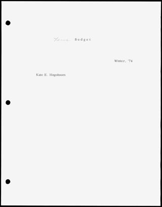 News Budget Transcribed, Winter 1874