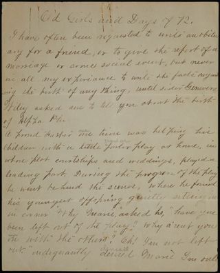 Old Girls and Days of 72, October 11, 1912