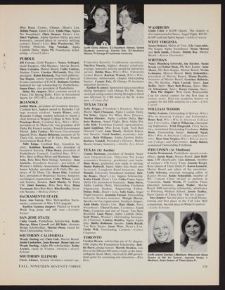 College Honors, 1973: Penn State, Continued