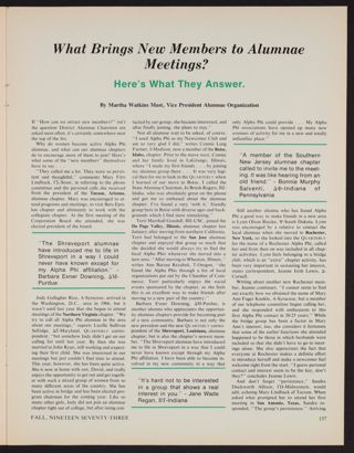 What Brings New Members to Alumnae Meetings?