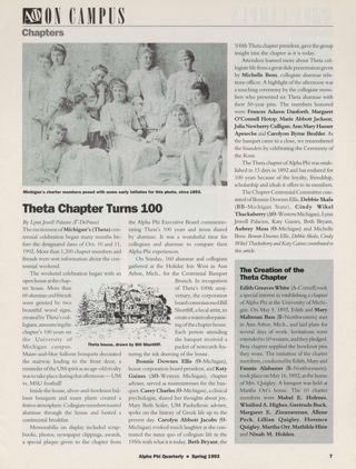 On Campus: Chapters: Theta Chapter Turns 100