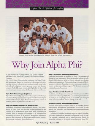 Alpha Phi: A Lifetime of Benefits