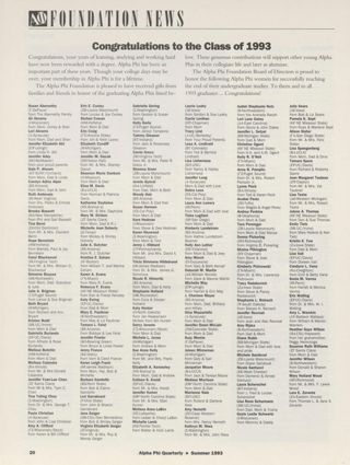 Alpha Phi Foundation News, Summer 1993