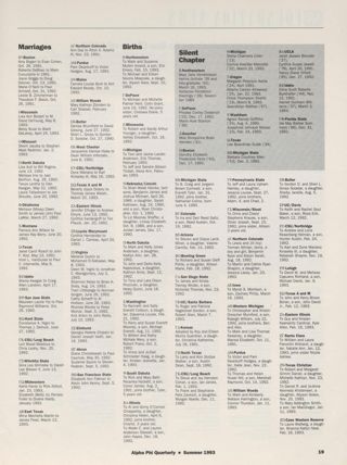 Alumnae Focus: Marriages, Summer 1993. Alumnae Focus: Births, Summer 1993. Alumnae Focus: Silent Chapter, Summer 1993