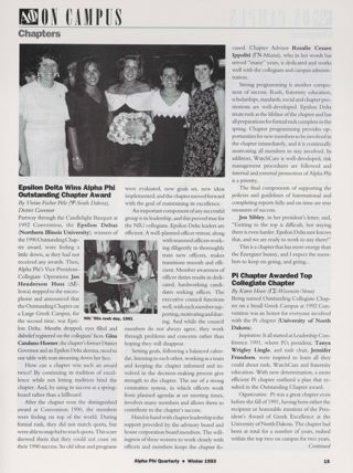 On Campus: Chapters: Epsilon Delta Wins Alpha Phi Outstanding Chapter Award