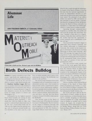 Alumnae Life: Birth Defects Bulldog