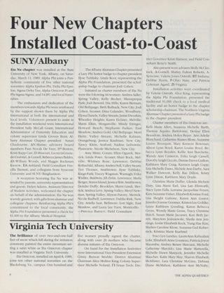 Four New Chapters Installed Coast-to-Coast