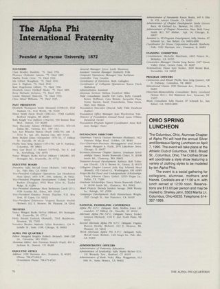 The Alpha Phi International Fraternity Directory, Winter 1990. Ohio Spring Luncheon